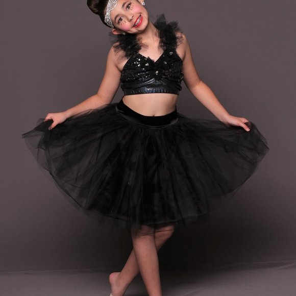 Custom Ballet/Contemporary Dance Costume-Black Tulle - Picture 1 of 5